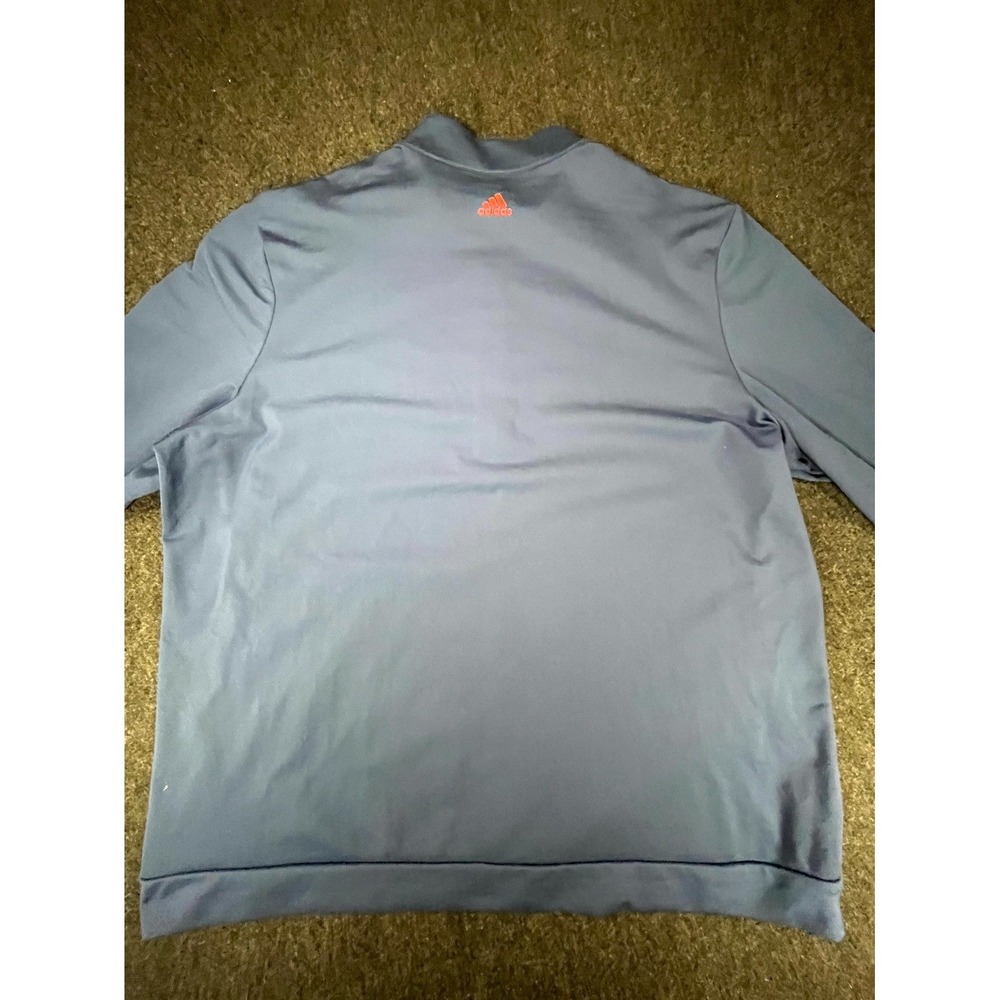 Adidas Golf Top Mens XL Blue Stretch Bear Mountain Ranch Mock Neck Quarter Zip - Picture 2 of 11